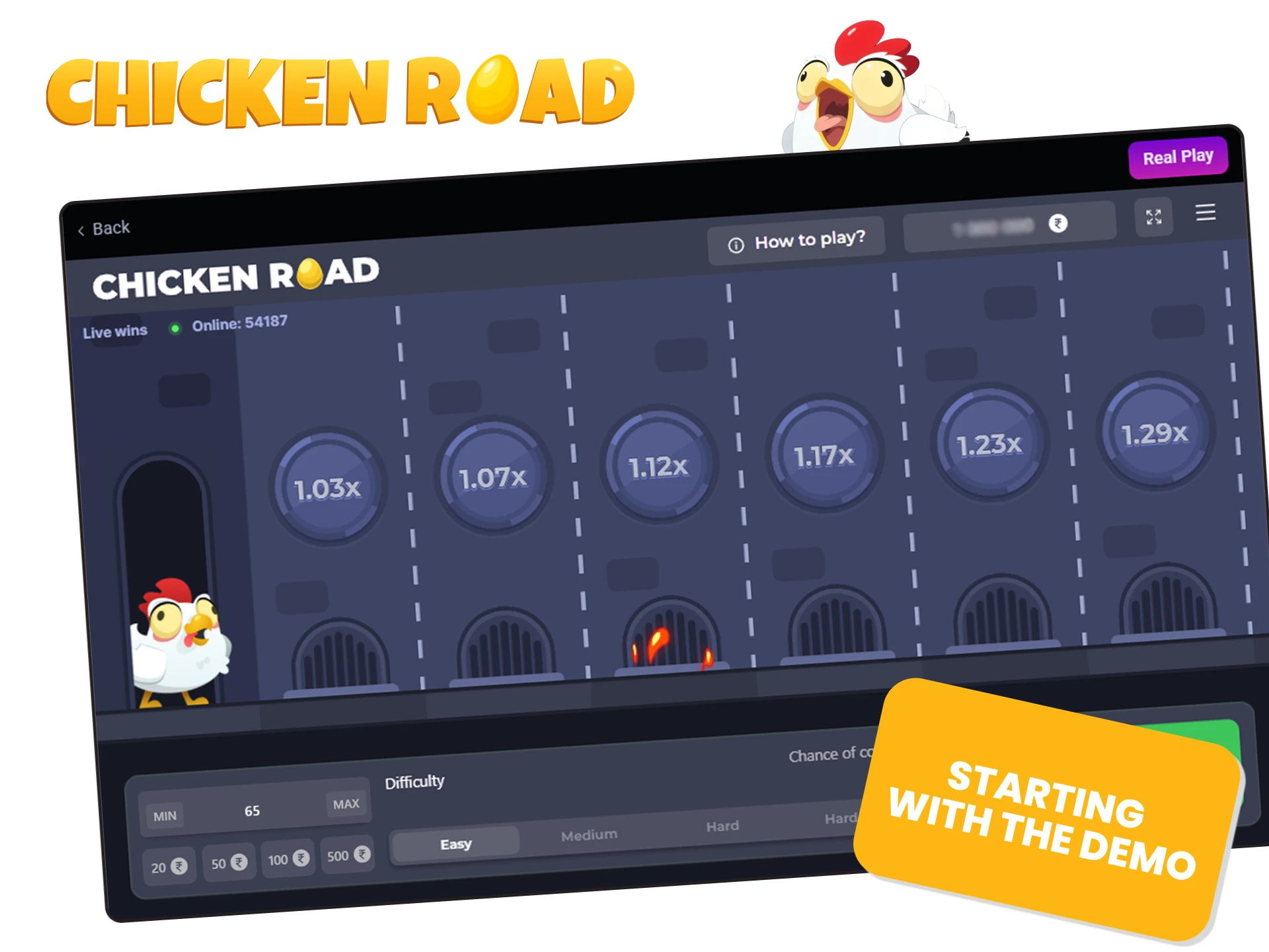 Try the demo mode before playing for real money.