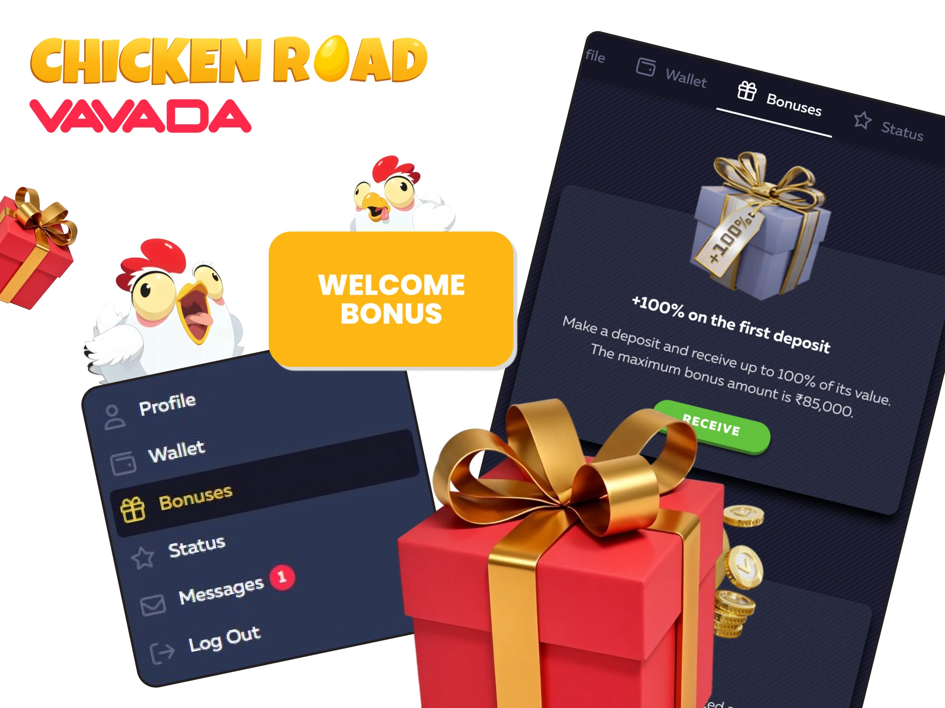 Get a welcome bonus for Chicken Road on Vavada.