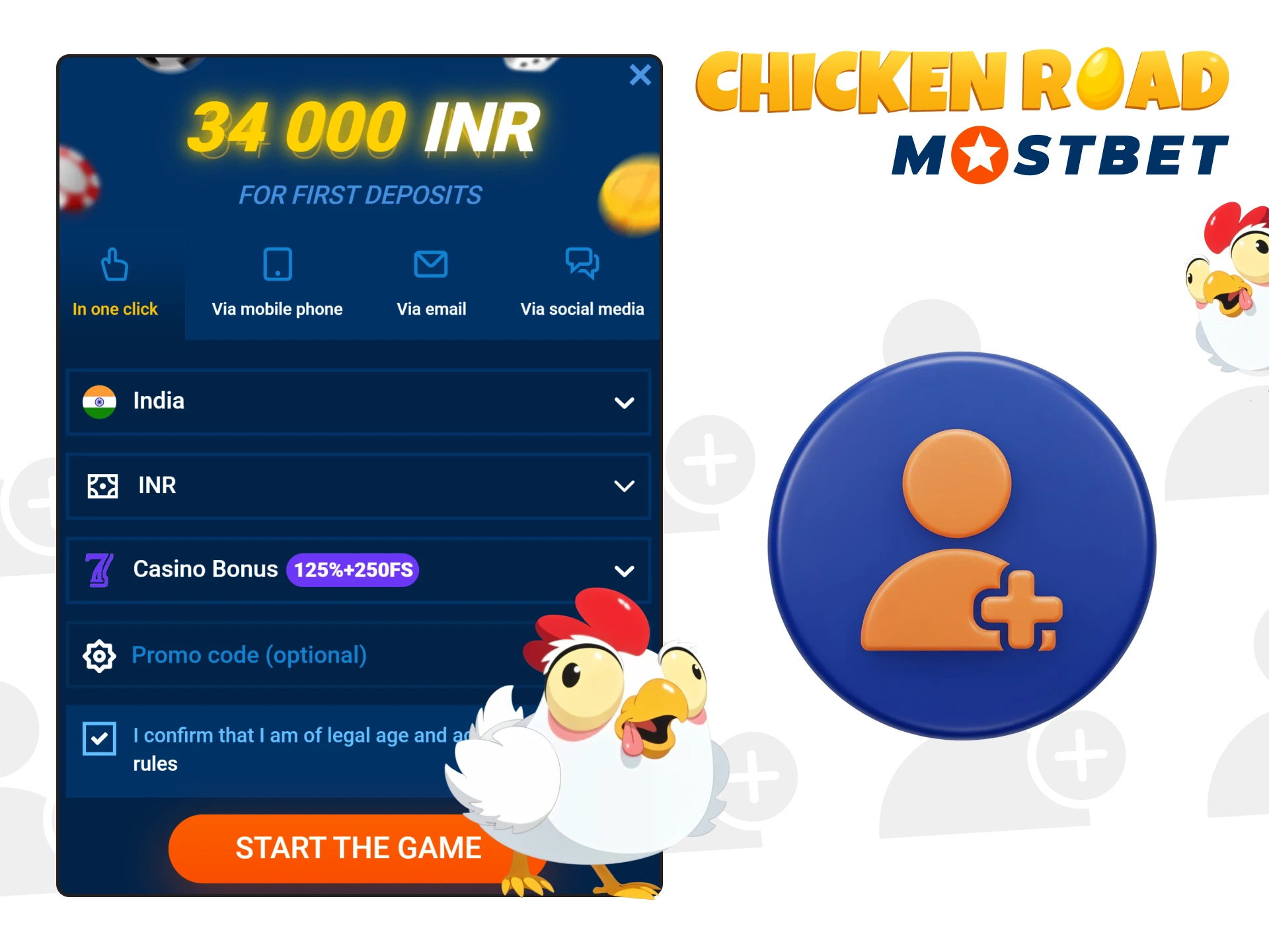Quick and easy registration on Mostbet.